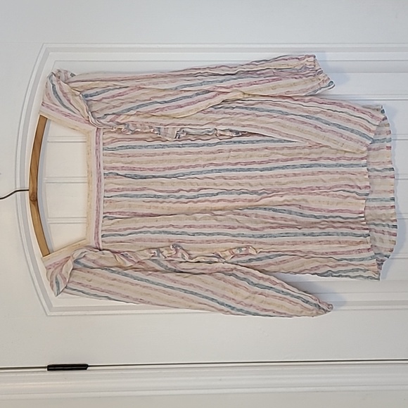 CHAPS square neck striped peasant Blouse - Picture 4 of 6